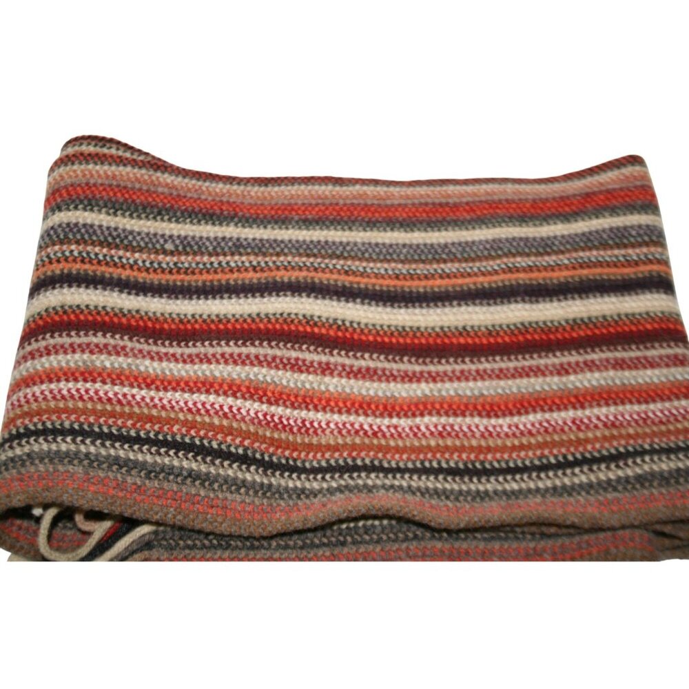 William Brunton Hand Knits Pure Lambswool Stripe Scarf Made in Scotland Heritage - Picture 4 of 5